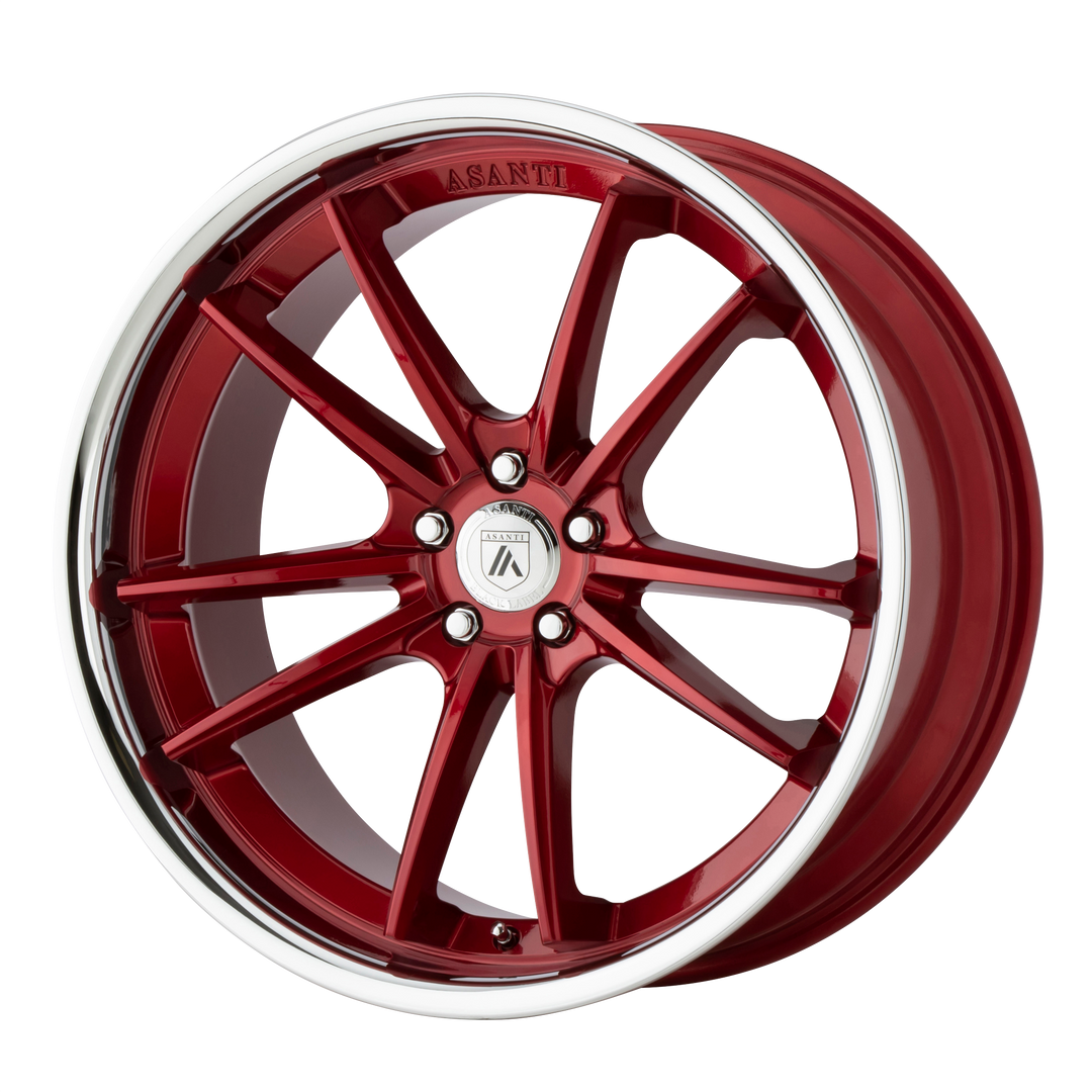 Asanti Wheels Black Label Abl-23 Sigma 20x10.5 5x112 38 72.56 Rouge Bonbon Avec Lèvre Chromée