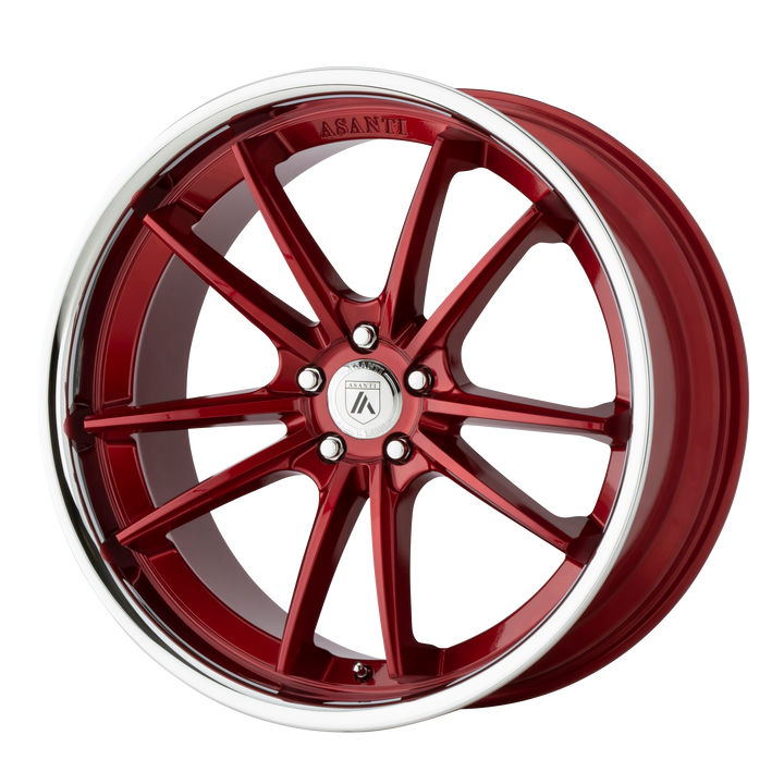 Asanti Wheels Black Label Abl-23 Sigma 20x10.5 5x112 38 72.56 Rouge Bonbon Avec Lèvre Chromée