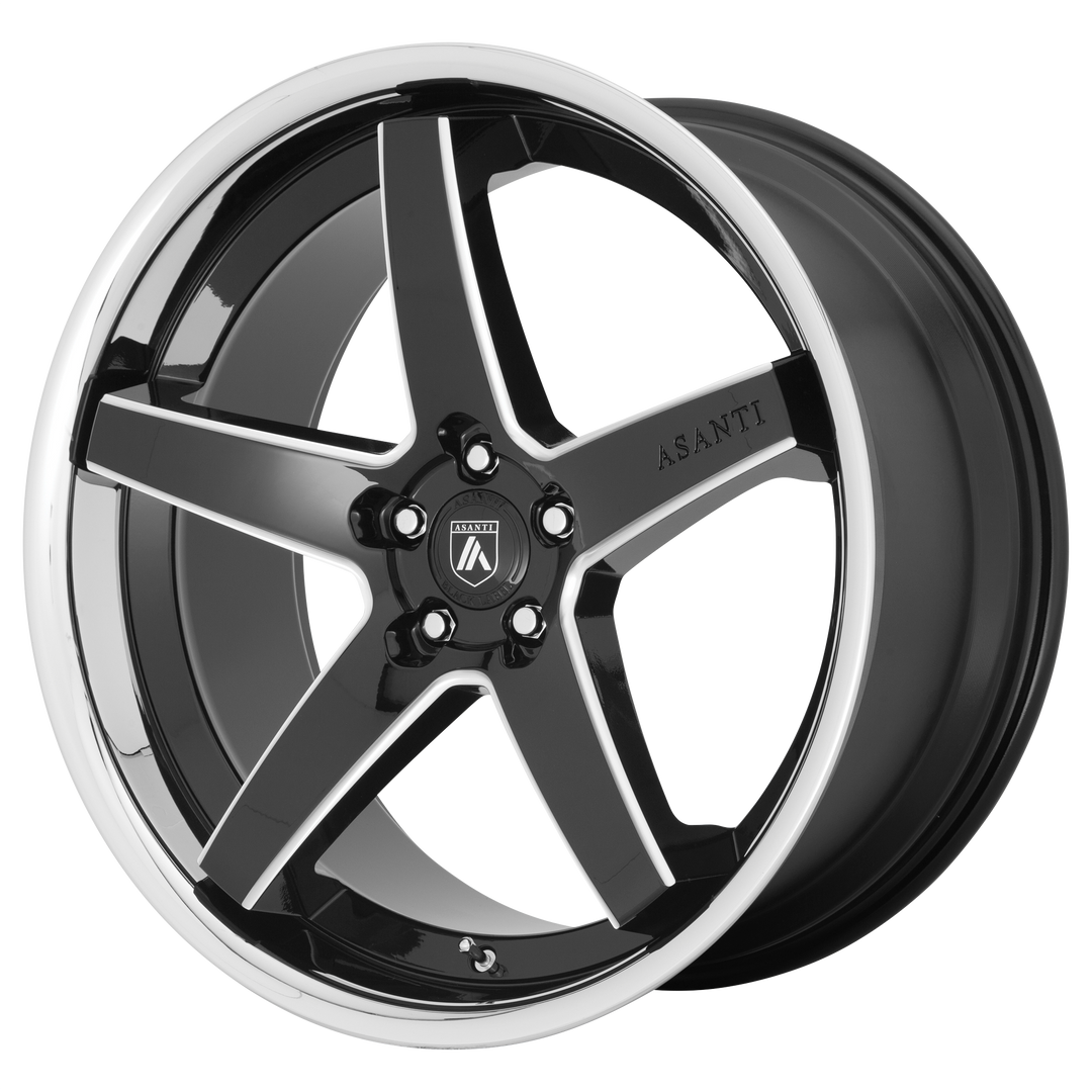 Asanti Wheels Black Label Abl31 Regal 20x10.5 5x115 20 72.56 Gloss Black Milled With Chrome Lip