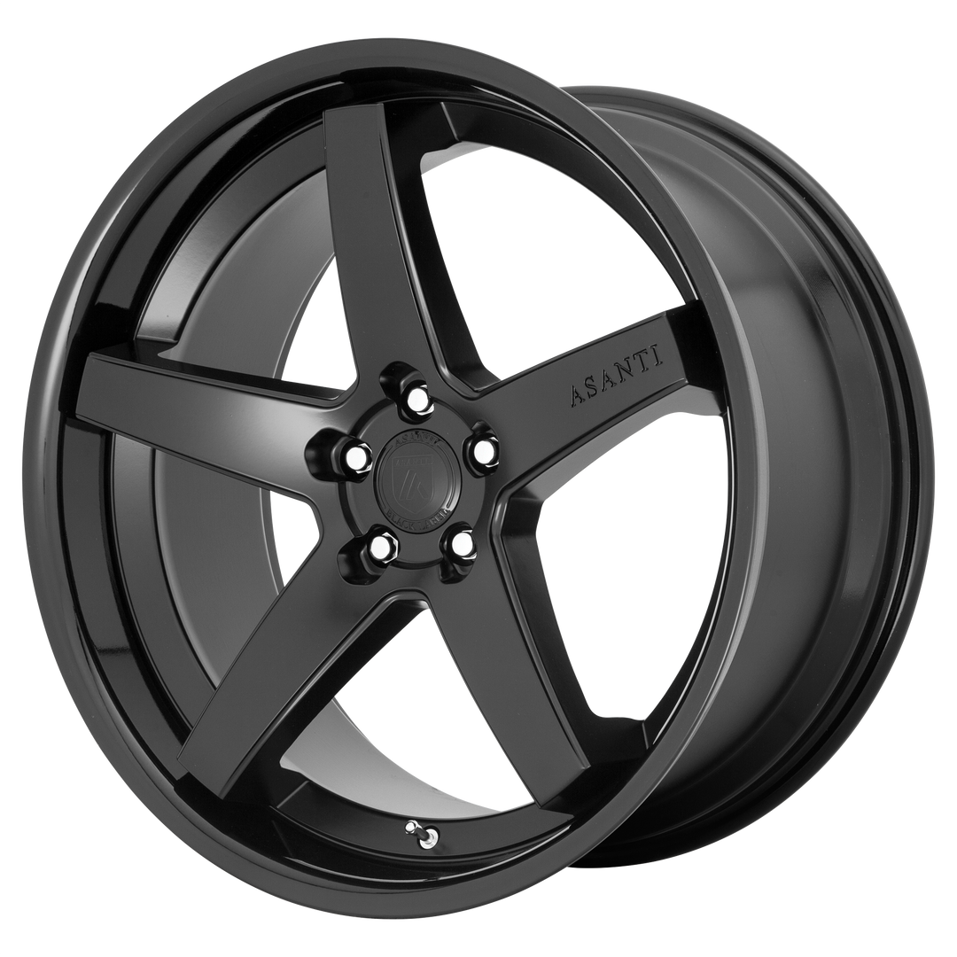 Asanti Wheels Black Label Abl31 Regal 22x9 5x112 25 72.6 Noir Satiné Brillant Noir Lèvre