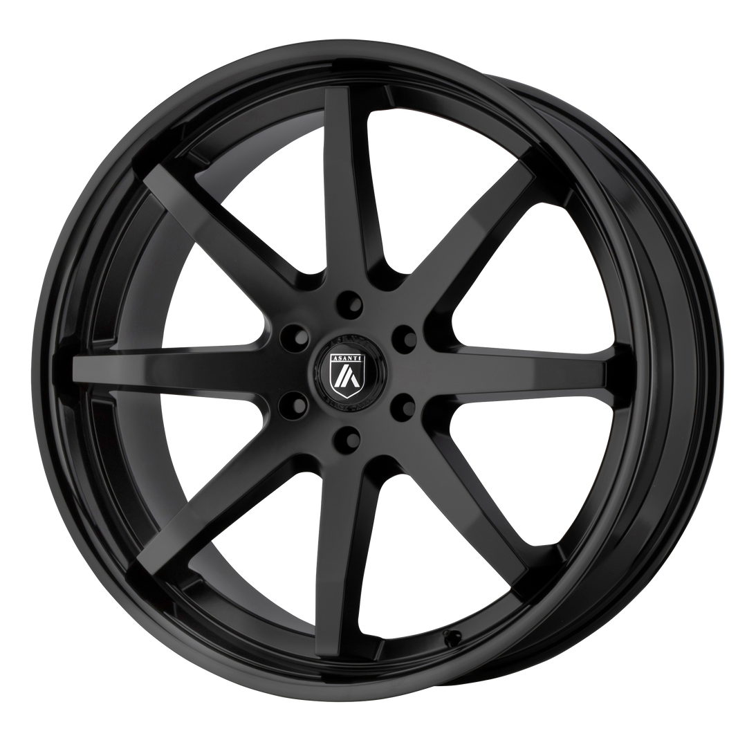 Asanti Wheels Black Label Abl-32 Kaiser 22x9.5 6x135 30 87.1 Noir Satiné Brillant Noir Lèvre