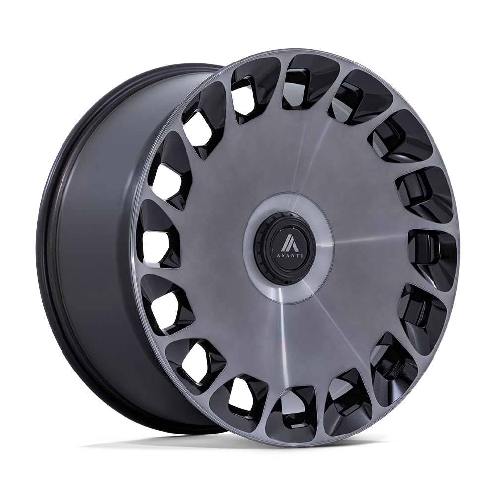 Asanti Black Abl-45 Aristocrat 22x9 5x108 / 5x114.3 38 72.56 Face usinée noir brillant avec Ddt