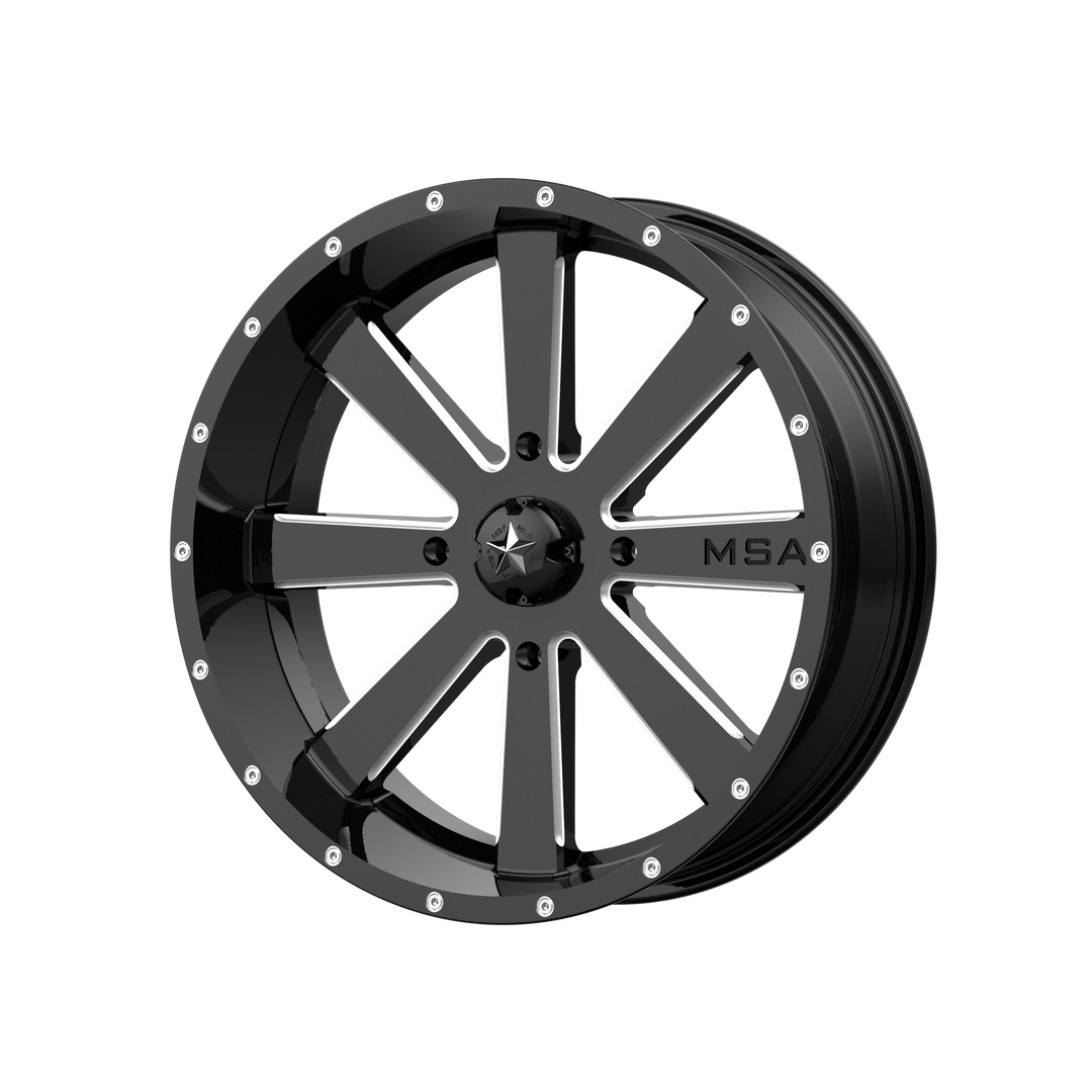MSA Offroad Wheels M34 Flash 24x7 4x156 0 132 Gloss Black Milled