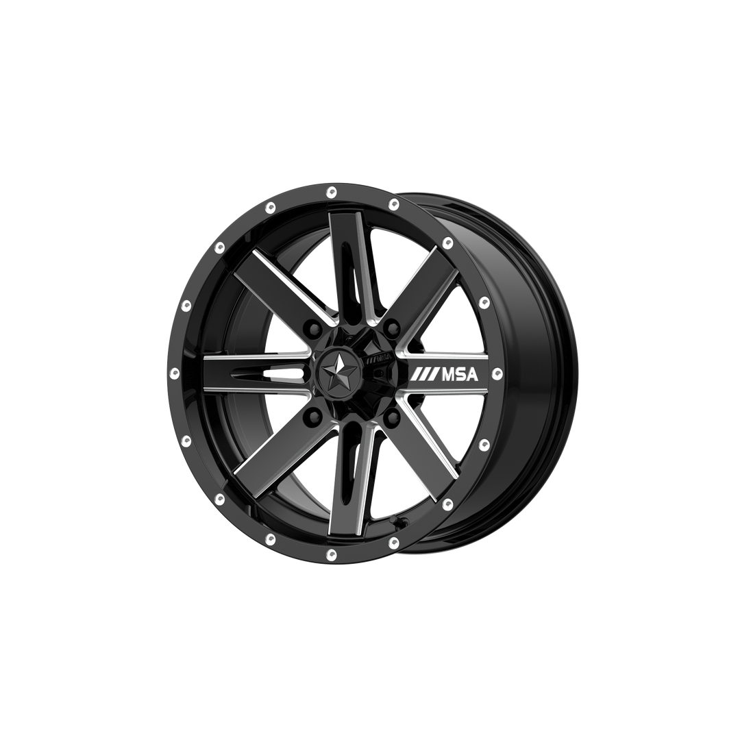 MSA Offroad Wheels M41 Boxer 15x7 4x110 10 86 Gloss Black Milled