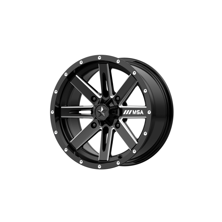 MSA Offroad Wheels M41 Boxer 18x7 4x137 10 112.1 Noir Brillant Fraisé
