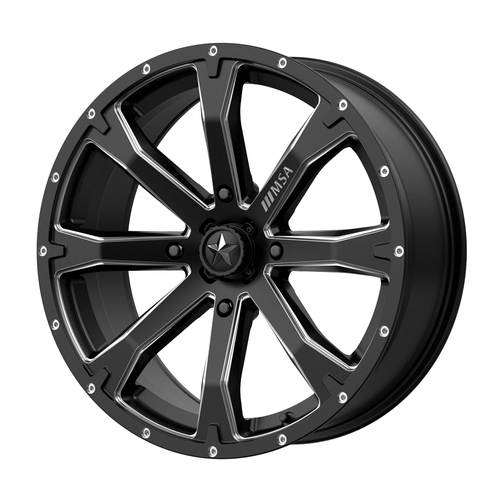 Roues tout-terrain MSA M42 Bounty 18x7 4x137 10 112.1 Noir satiné fraisé