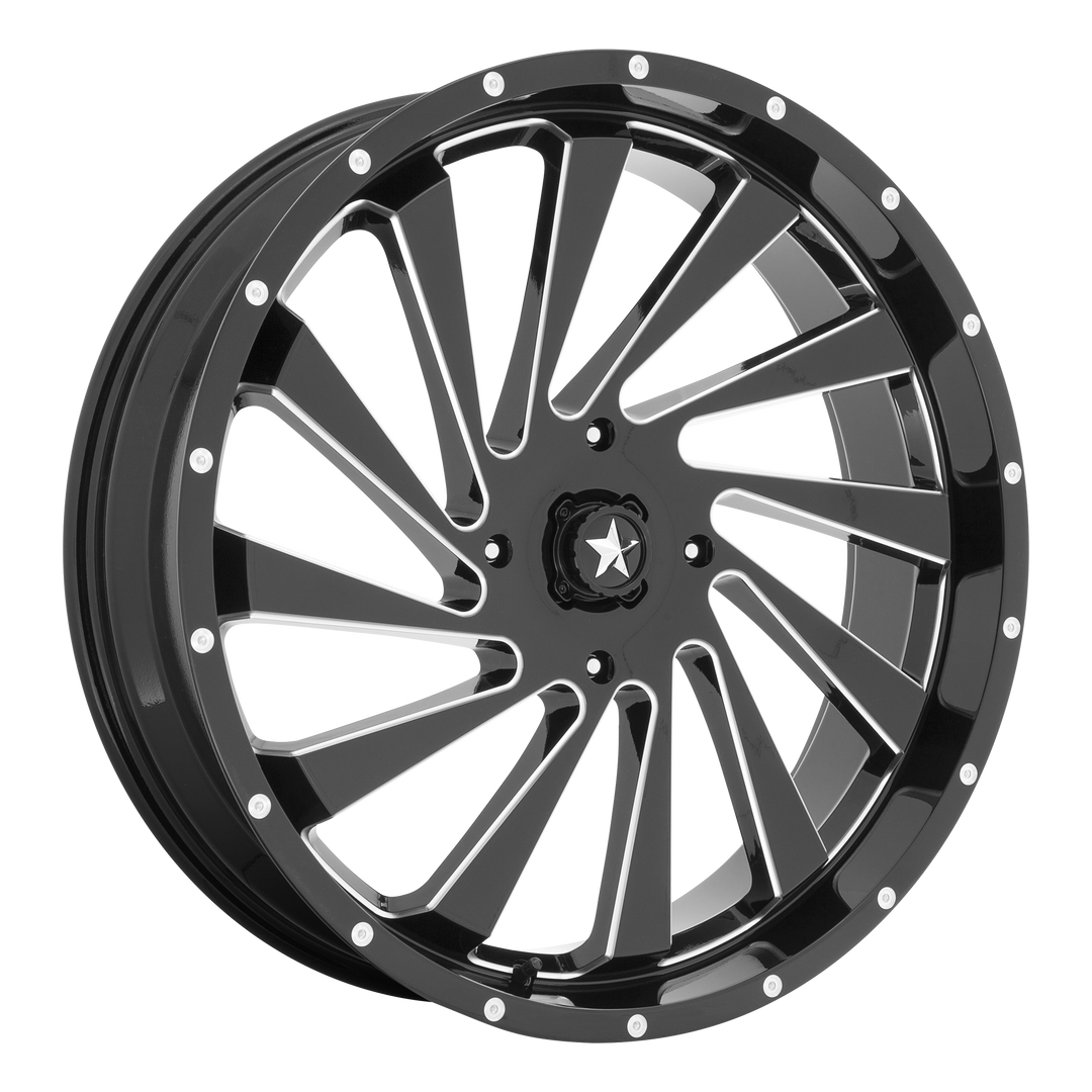 MSA Offroad Wheels M46 Blade 22x7 4x156 0 115.1 Gloss Black Milled