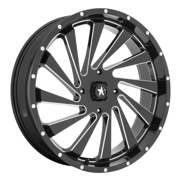 MSA Offroad Wheels M46 Blade 22x7 4x156 0 115.1 Gloss Black Milled