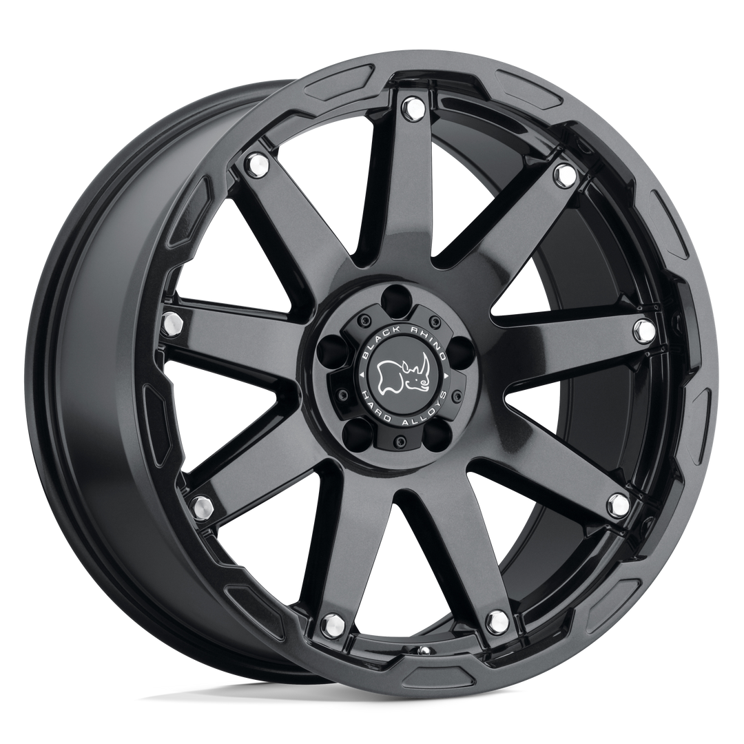 Black Rhino Oceano 20x9.5 5x127 -18 71.5 Gloss Gun Black W / Stainless Bolts