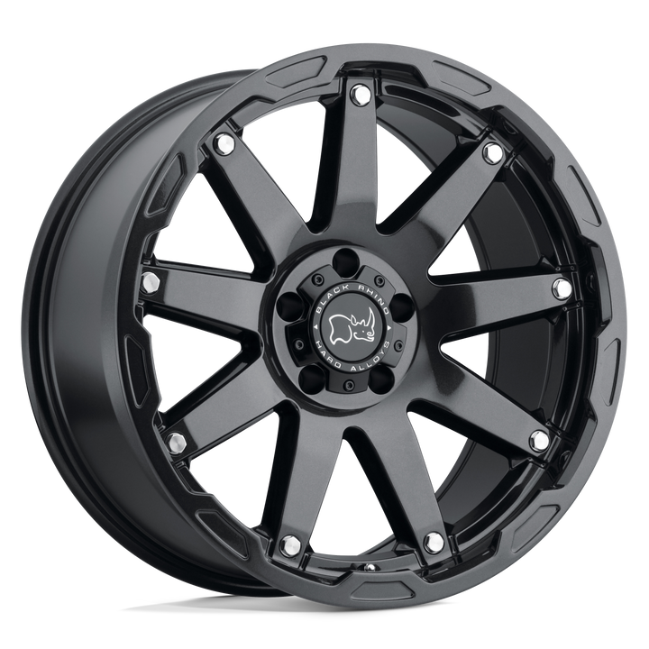 Black Rhino Oceano 20x9.5 5x127 -18 71.5 Gloss Gun Black W / Stainless Bolts