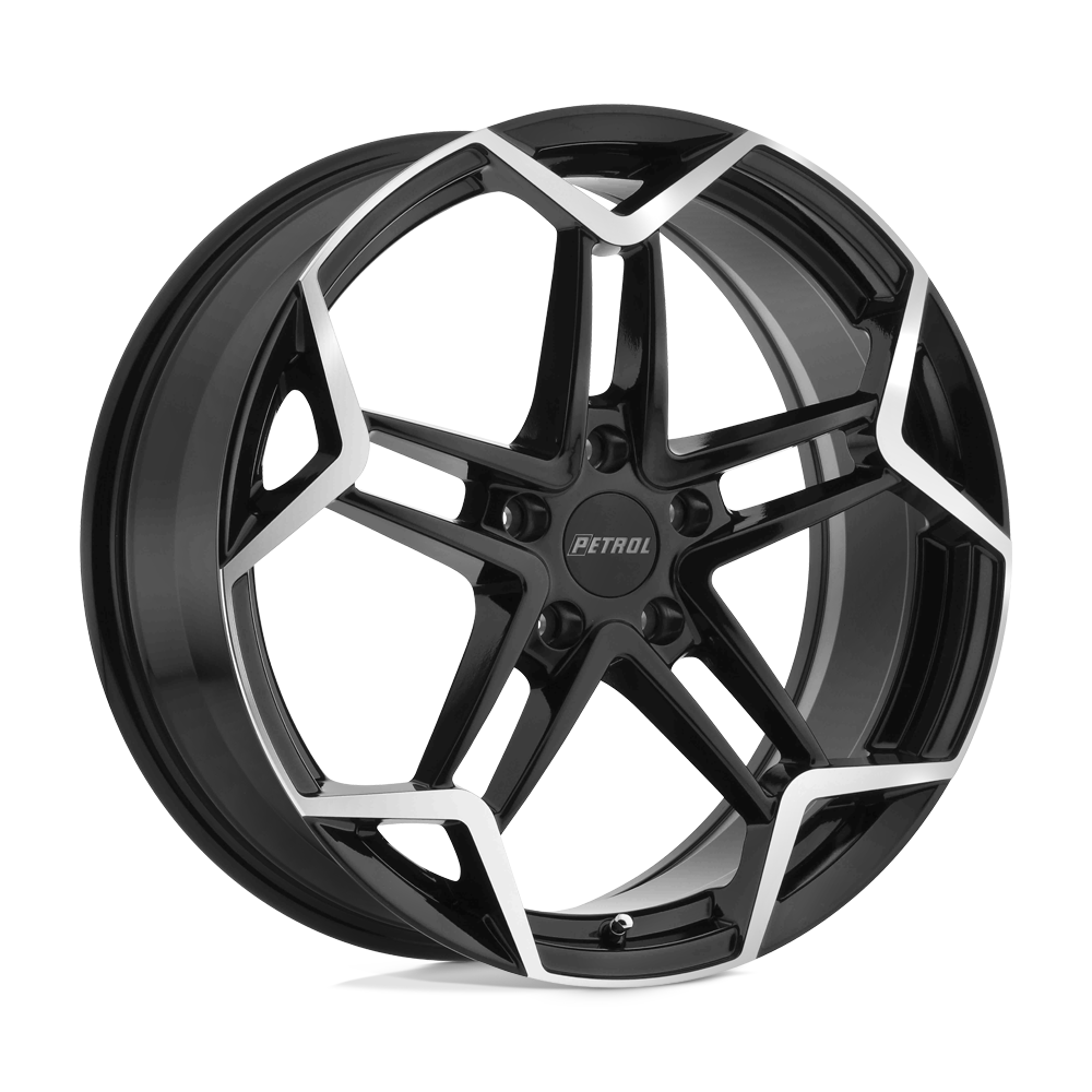 Petrol P1a 17x8 5x112 32 72.1 Gloss Black W / Machined Cut Face