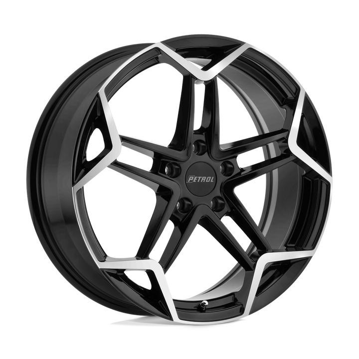 Petrol P1a 17x8 5x112 32 72.1 Gloss Black W / Machined Cut Face