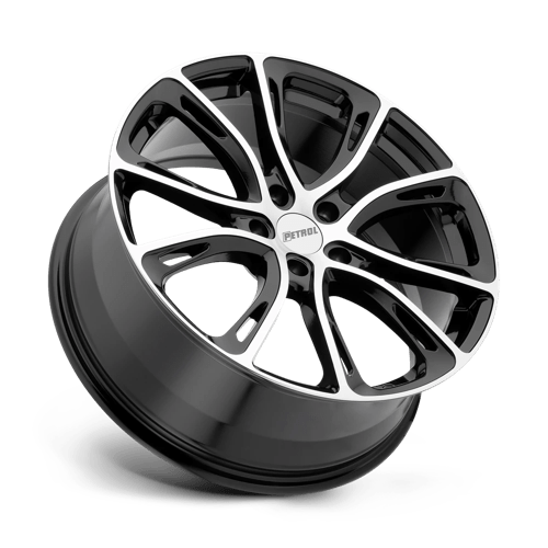 Petrol P5a 19x8 5x100 35 72.1 Gloss Black W / Machined Cut Face