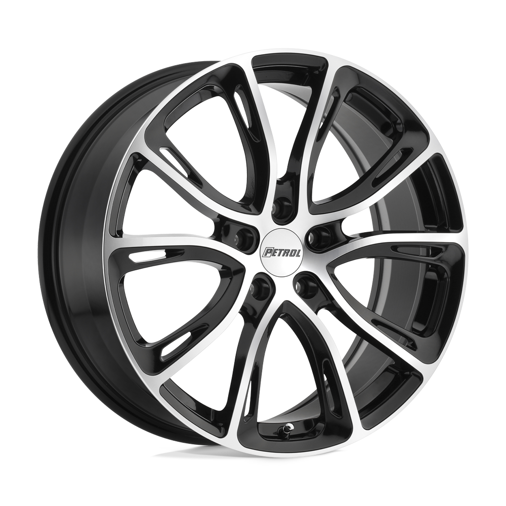 Petrol P5a 19x8 5x100 35 72.1 Gloss Black W / Machined Cut Face