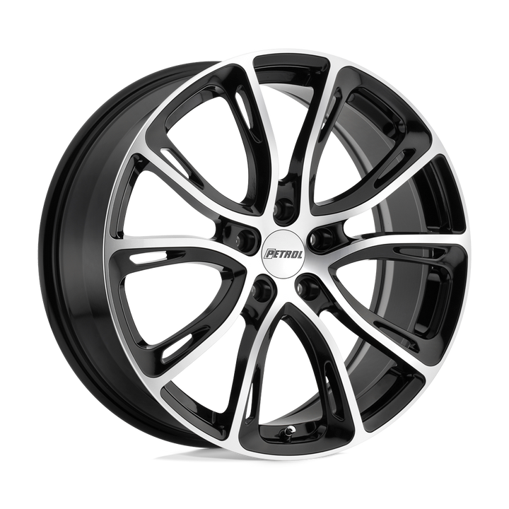 Petrol P5a 19x8 5x100 35 72.1 Gloss Black W / Machined Cut Face