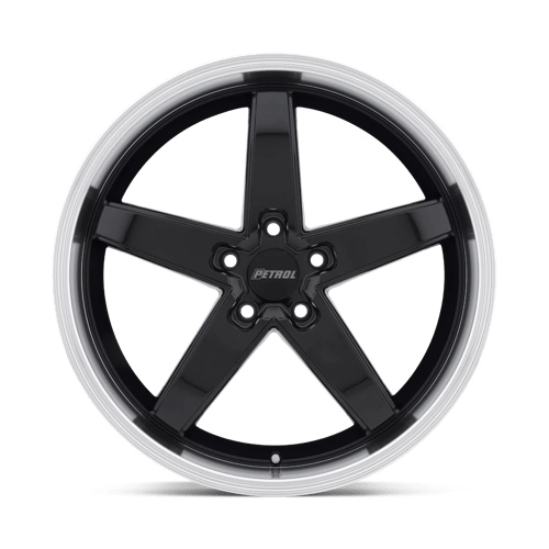 Petrol P1b 19x8 5x120 35 76.1 Gloss Black W / Machined Cut Lip