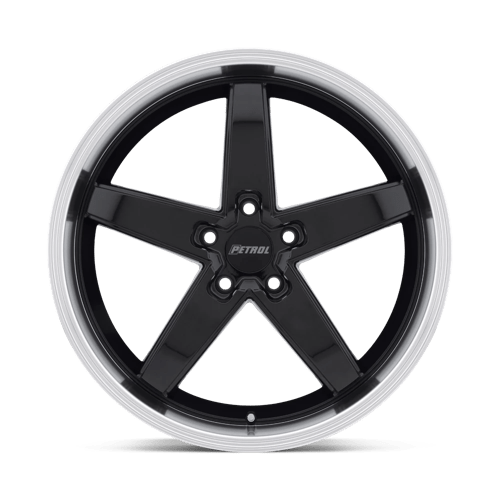 Petrol P1b 19x8 5x108 40 72.1 Gloss Black W / Machined Cut Lip