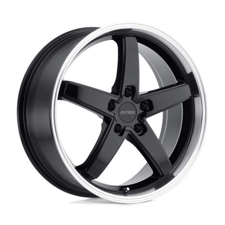 Petrol P1b 19x8 5x120 35 76.1 Gloss Black W / Machined Cut Lip