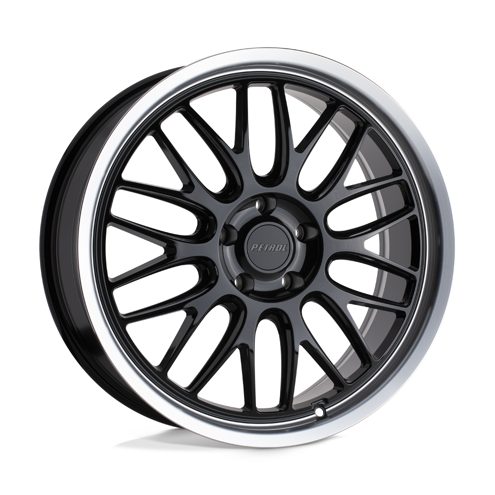 Essence P4c 20x8,5 5x114,3 40 76,1 Noir brillant avec lèvre coupée usinée