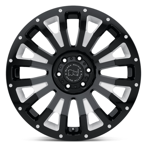 Black Rhino Pinatubo 20x12 6x139.7 -44 112.1 Gloss Black W / Milled Inside Window