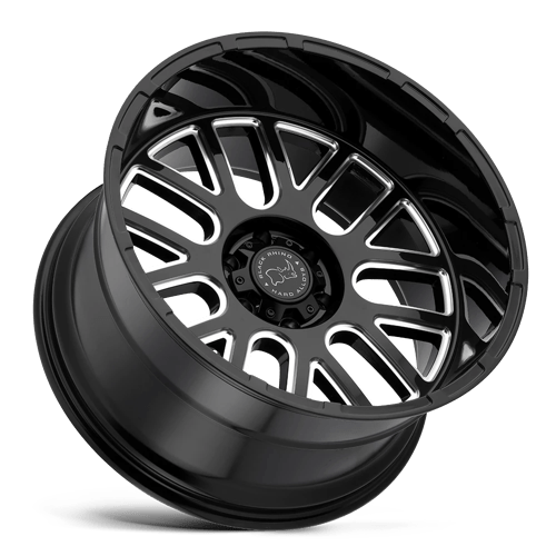 Black Rhino Pismo 20x9.5 5x127 -18 71.5 Gloss Black W / Milled Spokes