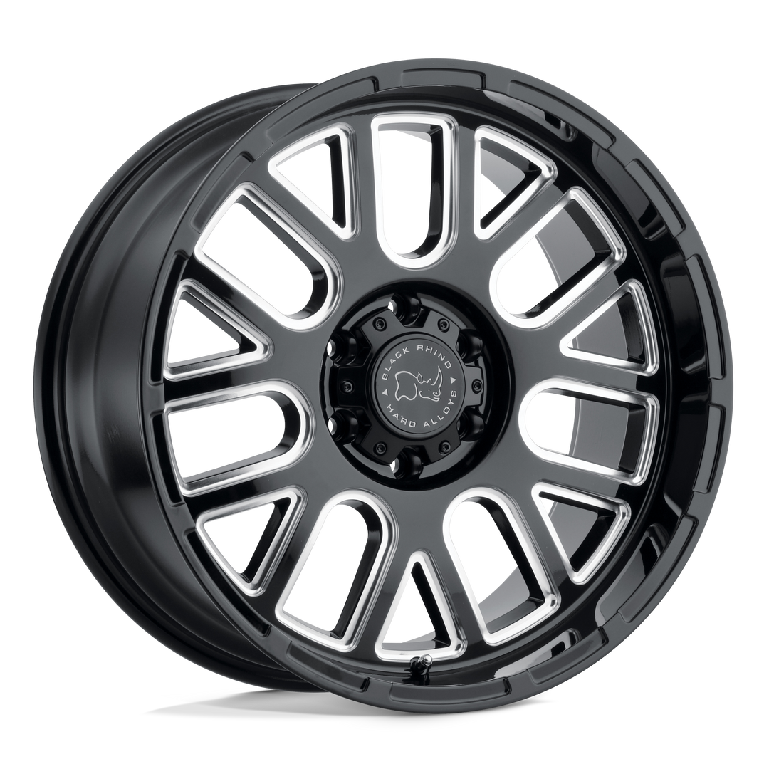 Black Rhino Pismo 20x9.5 5x127 -18 71.5 Gloss Black W / Milled Spokes