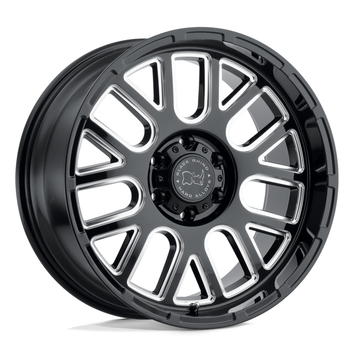 Black Rhino Pismo 20x9.5 5x127 -18 71.5 Gloss Black W / Milled Spokes