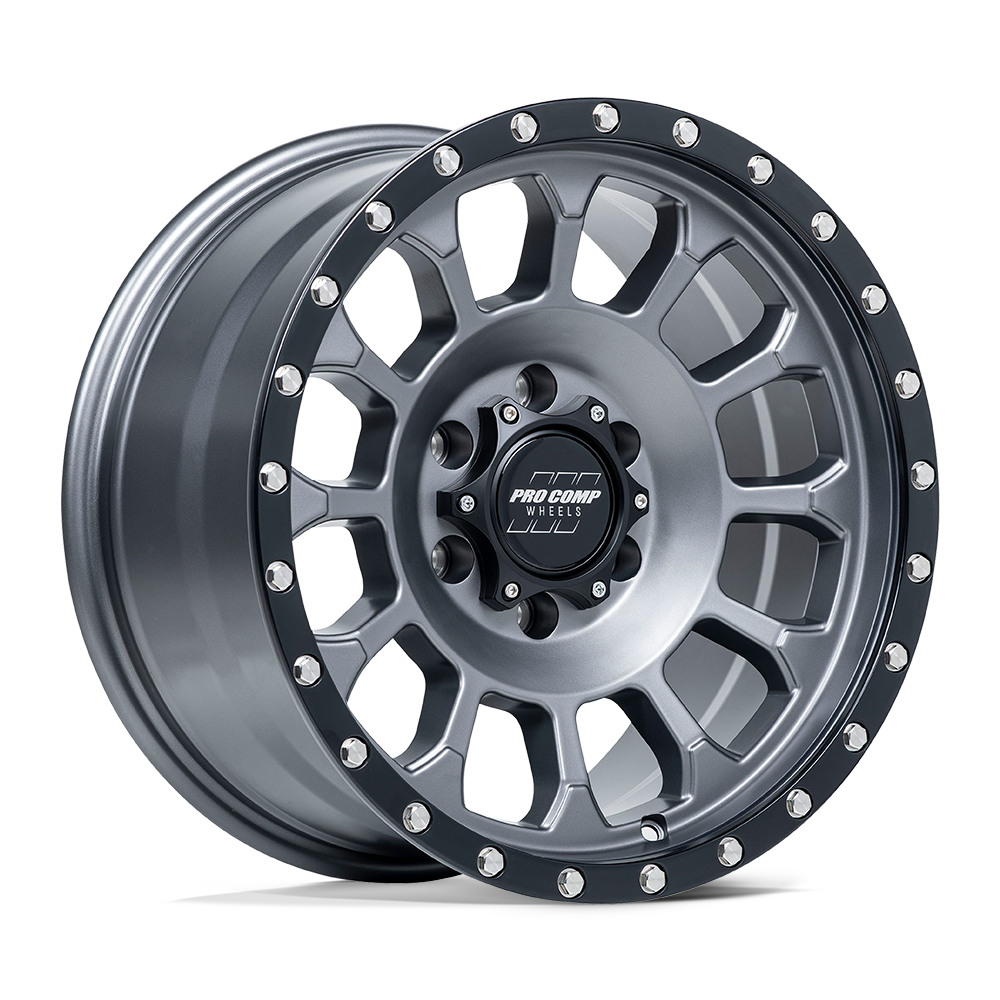Pro Comp Pa34 Rockwell 17x8.5 5x127 0 71.5 Matte Graphite With Black Lip