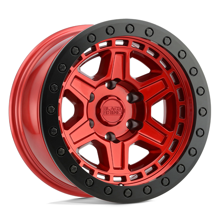 Black Rhino Reno 17x9 6x139.7 -12 112.1 Candy Red W / Black Ring & Bolts