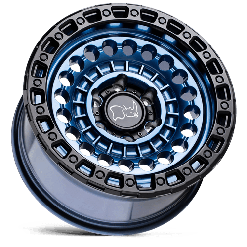 Black Rhino Sentinel 17x8.5 8x170 -18 125.1 Bleu Cobalt Avec Anneau Noir