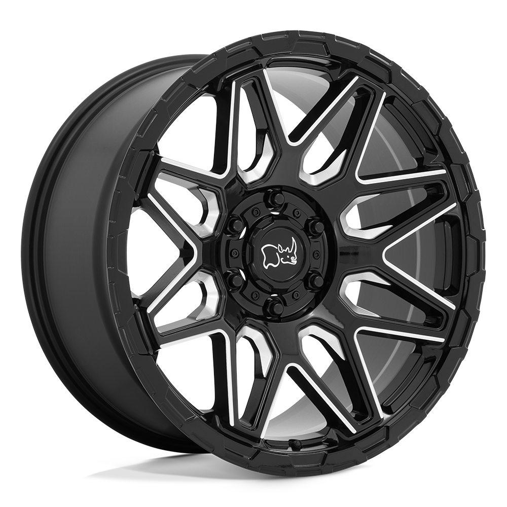 Black Rhino Shockwave 20x9.5 6x135 12 87.1 Gloss Black Milled Spokes