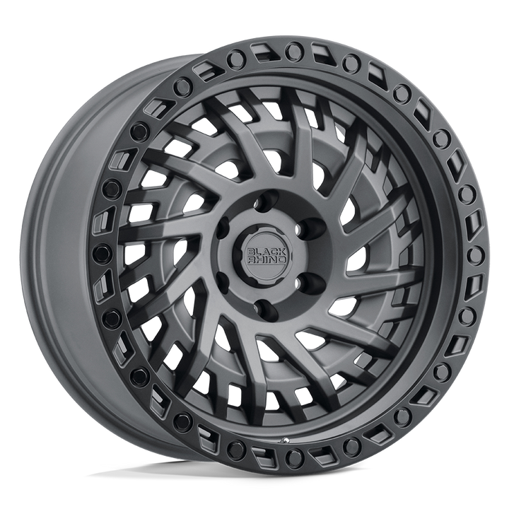 Black Rhino Shredder 17x9 6x139.7 0 112.1 Matte Gunmetal W / Black Ring