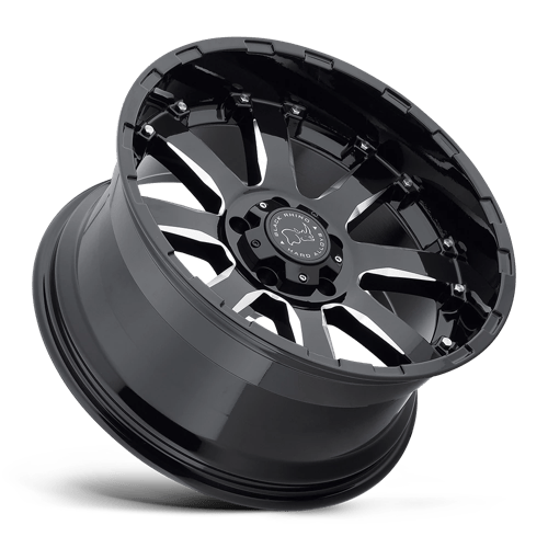 Black Rhino Sierra 17x9 6x120 12 67.06 Noir Brillant Avec Rayons Fraisés