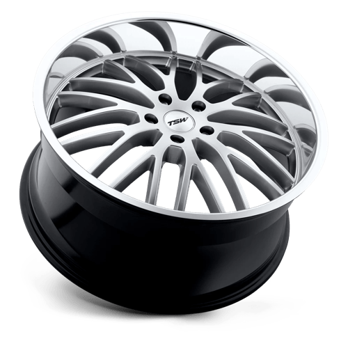 TSW SNETTERTON 18X8 5X108 40 72.1 HYPER ARGENT AVEC LÈVRE COUPE MIROIR