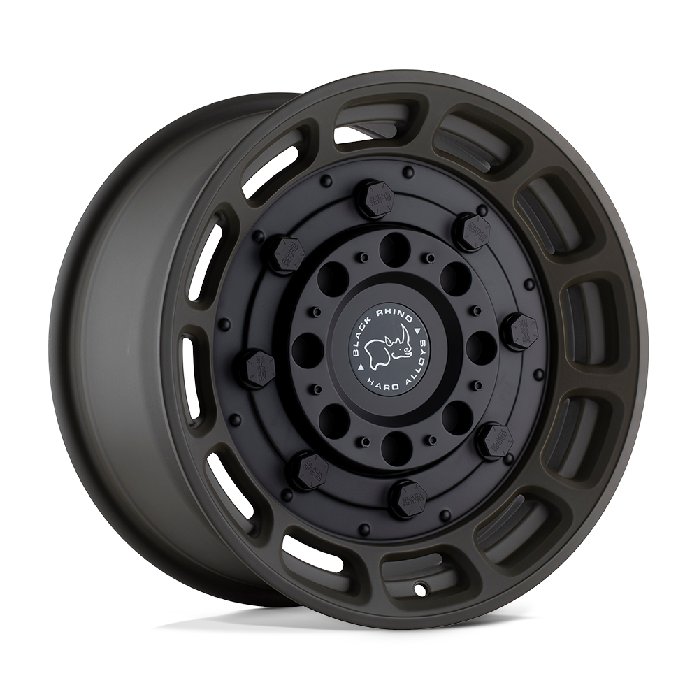 Black Rhino Warthog 17x8.5 5x127 -18 71.5 Matte Olive Dab Green With Black Center