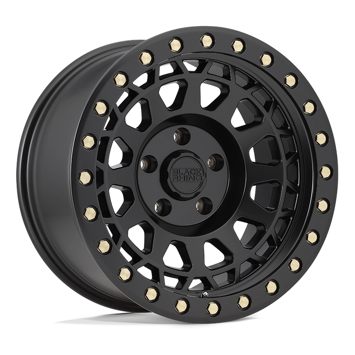 Black Rhino Primm 17x9 6x135 0 87.1 Noir Mat Avec Boulons En Laiton