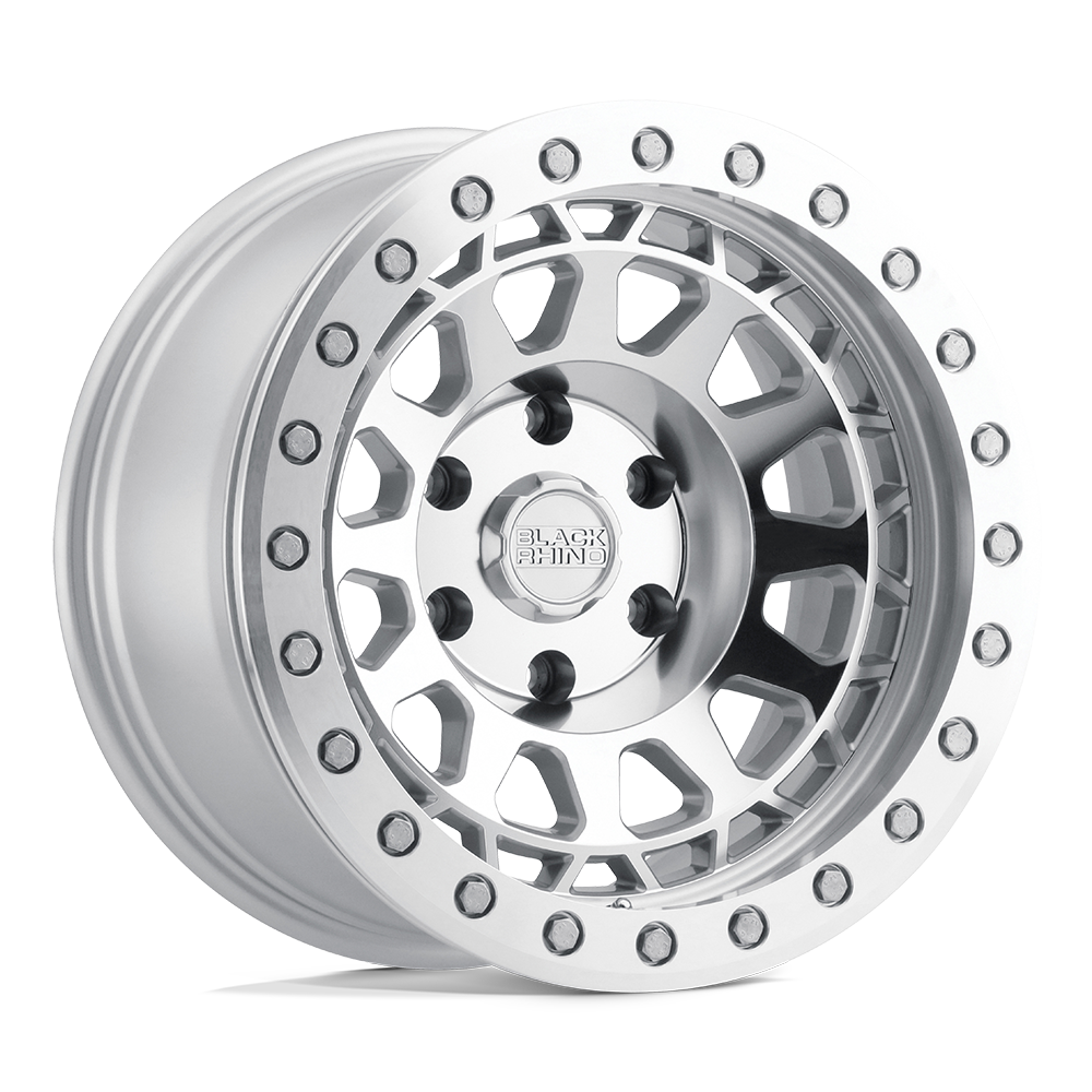 Black Rhino Primm 17x9 8x180 12 125.1 Silver Mirror Face & Lip Edge