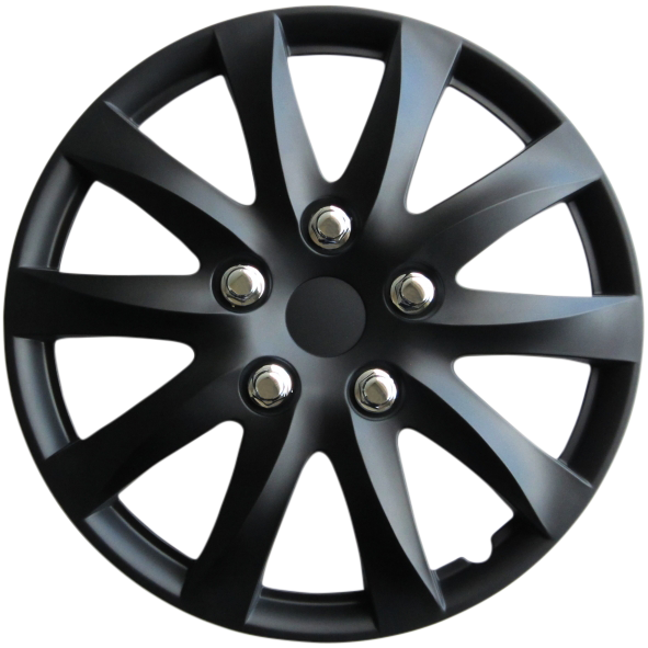 DAI Snap-On Hubcaps - 15'' Black - Set Of 4