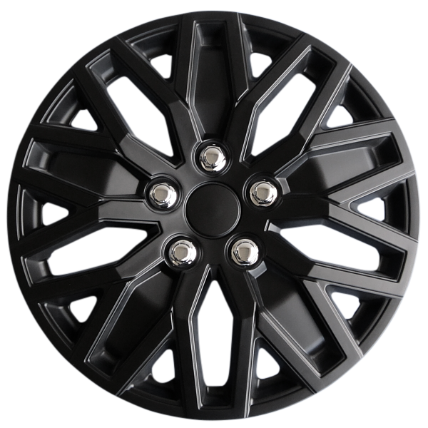DAI Snap-On Hubcaps - 16'' Black - Set Of 4