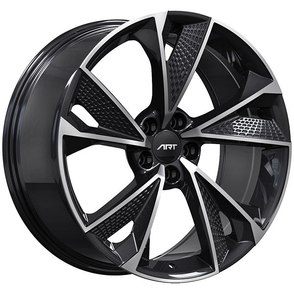 ART REPLICA 231 20X9.0 5X112 25 66.5 GLOSS BLACK - MACHINED FACE
