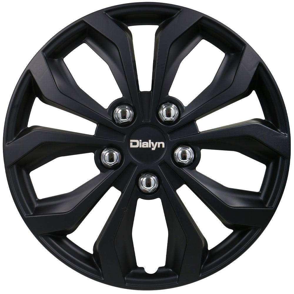 Dialyn Hub Caps Style 132-14" Matte Black - Set of 4