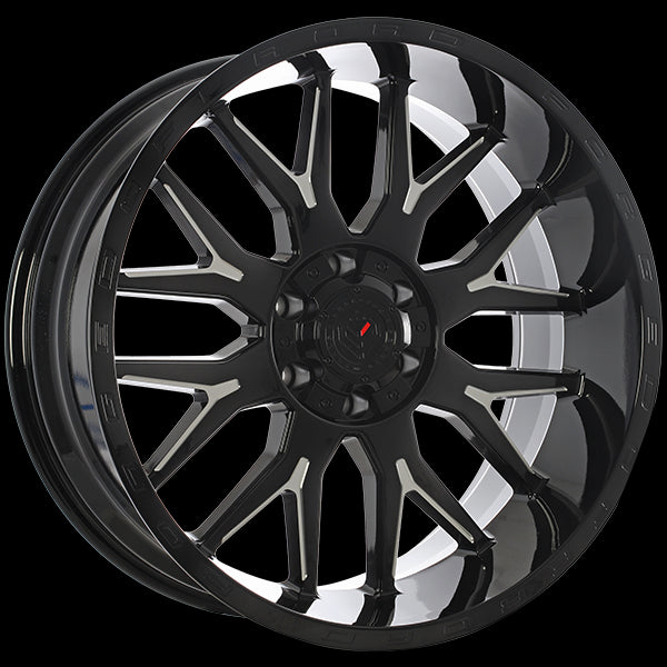 Forged Wheels XR101 20x10.0 6x135 / 6x139.7 -19 87.1 Gloss Black - Milled Edge