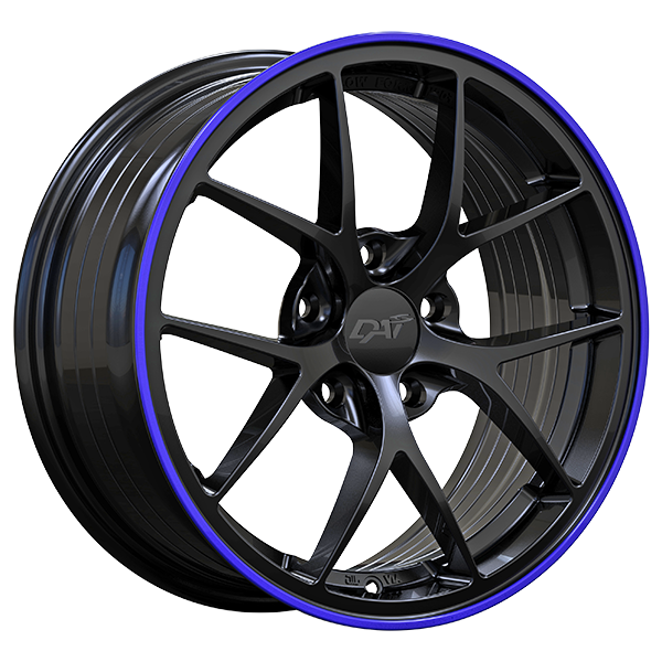 DAI Sky 18x8 5x114.3 40 73.1 Gloss Black - Blue Line