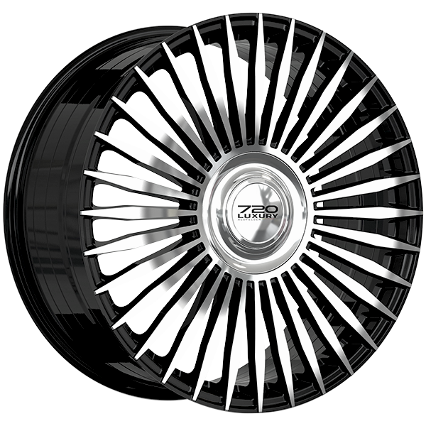 720 Luxury Infinity 22x9.5 5x112 35 66.6 Gloss Black - Machined Face