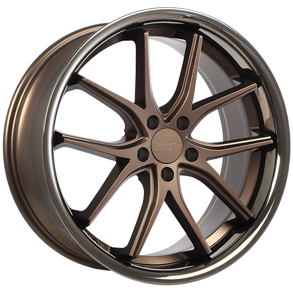 720 Luxury Vanquish 20x10.5 5x114.3 45 73.1 Satin Bronze Face - Black Stainless Lip