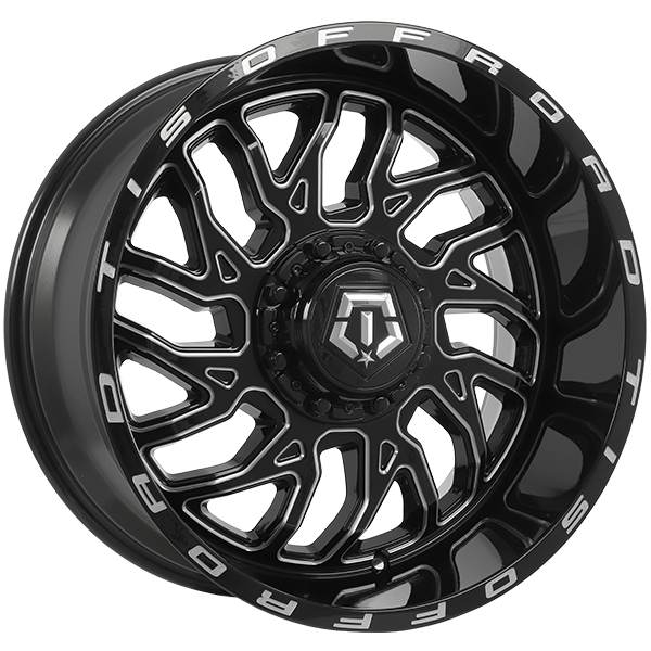 TIS 544 20x10 5x114.3 / 5x127 -25 78.1 Gloss Black - Milled Edge