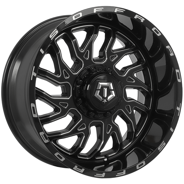 TIS 544 20x10 6x135 / 6x139.7 -25 108.1 Gloss Black - Milled Edge