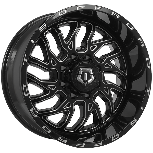 TIS 544 20x10 8x165.1 -25 125.2 Gloss Black - Milled Edge