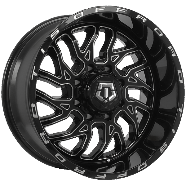 TIS 544 20x10 8x170 -25 125.2 Gloss Black - Milled Edge
