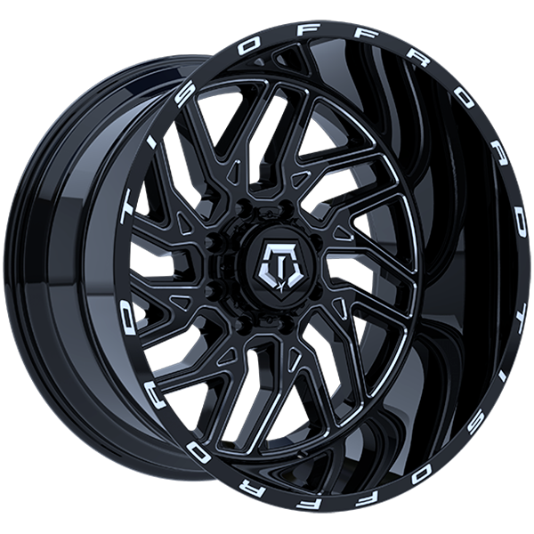 TIS 544 20x12 5x139.7 / 5x150 -44 110.1 Gloss Black - Milled Edge